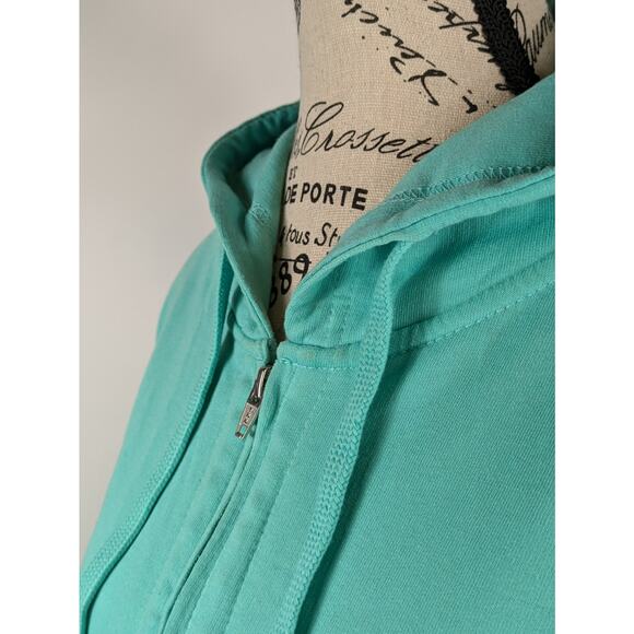 Austins Womens Medium Hoodie Zip Black Cat Tavern Cape Cod Teal Lightweight Top - Picture 6 of 13